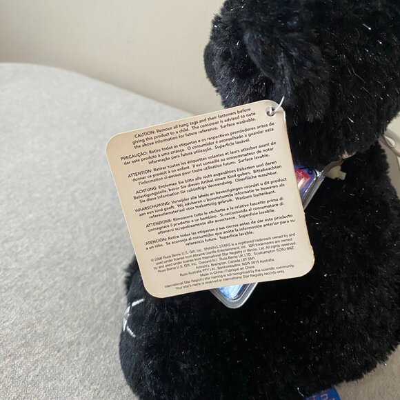 NWT Russ Berrie Shining Stars Sparkly Black Cat Green Eyes Sealed Code 8" 2006 - Picture 9 of 16